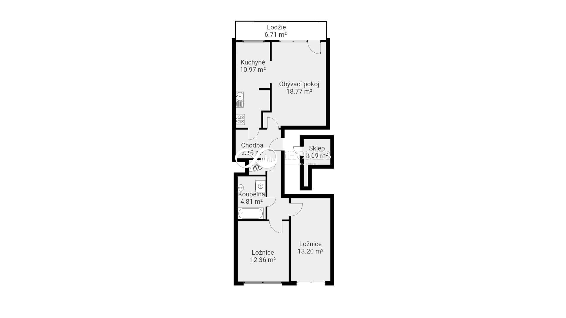 3+1, Nušlova, Praha, 77 m² - 2