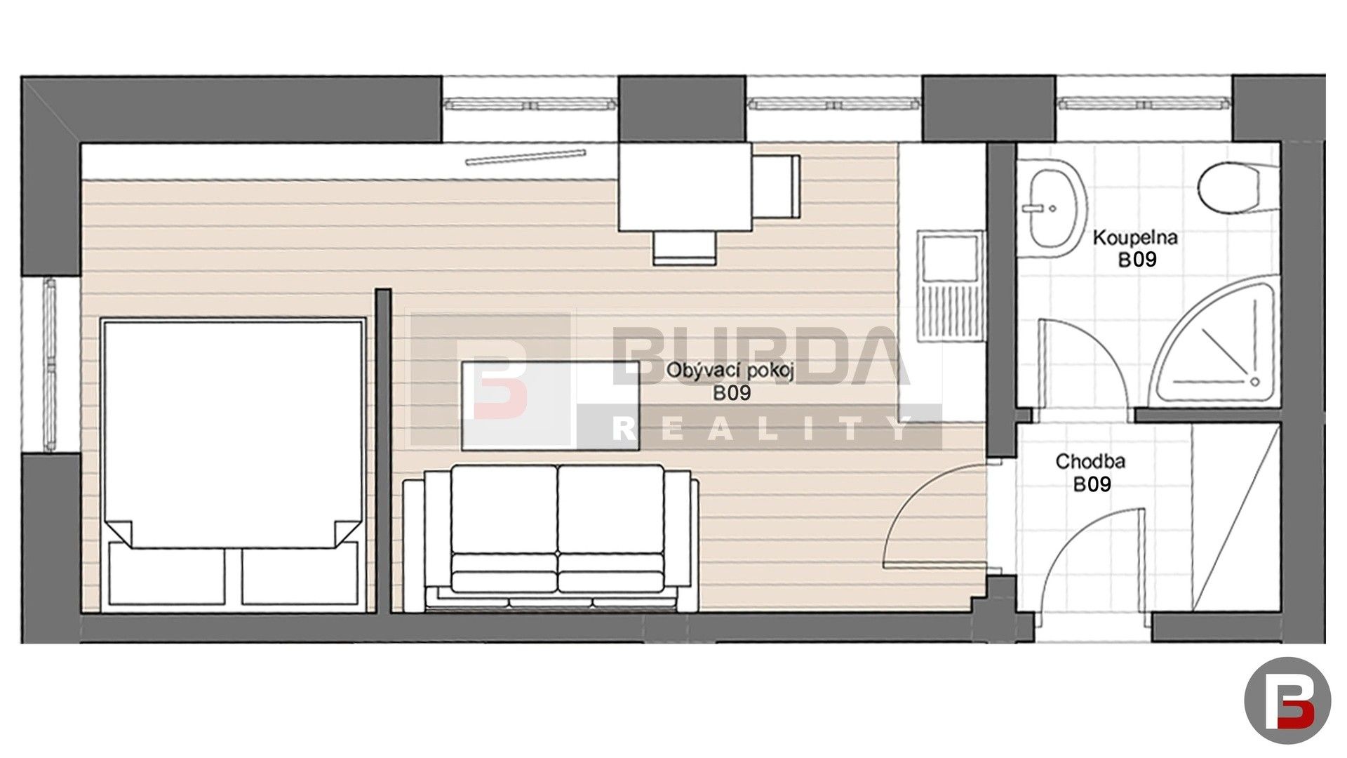 Pronájem byt 1+kk - Neratovice, 25 m²
