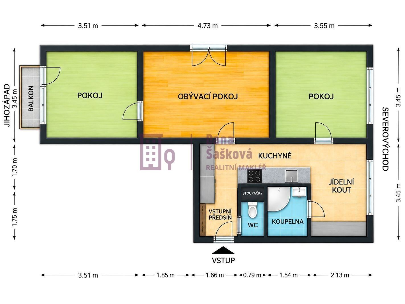 Byt 3+1 · 63 m² · sídliště Vajgar 574, Jindřichův Hradec III - 4