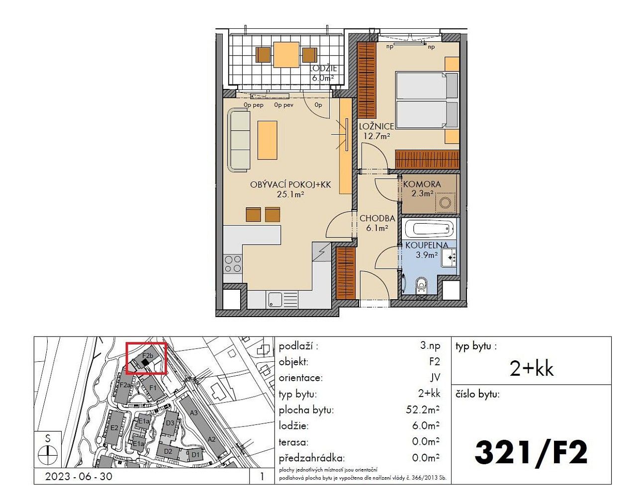 Byt 2+kk · 52 m² · Praha - Ruzyně, okres Praha 6, Hlavní město Praha - 4