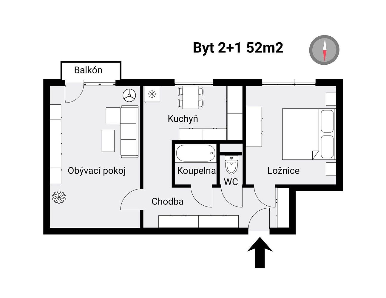 Byt 2+1 · 52 m² · Interbrigadistů, Přerov - Přerov I-Město - 4