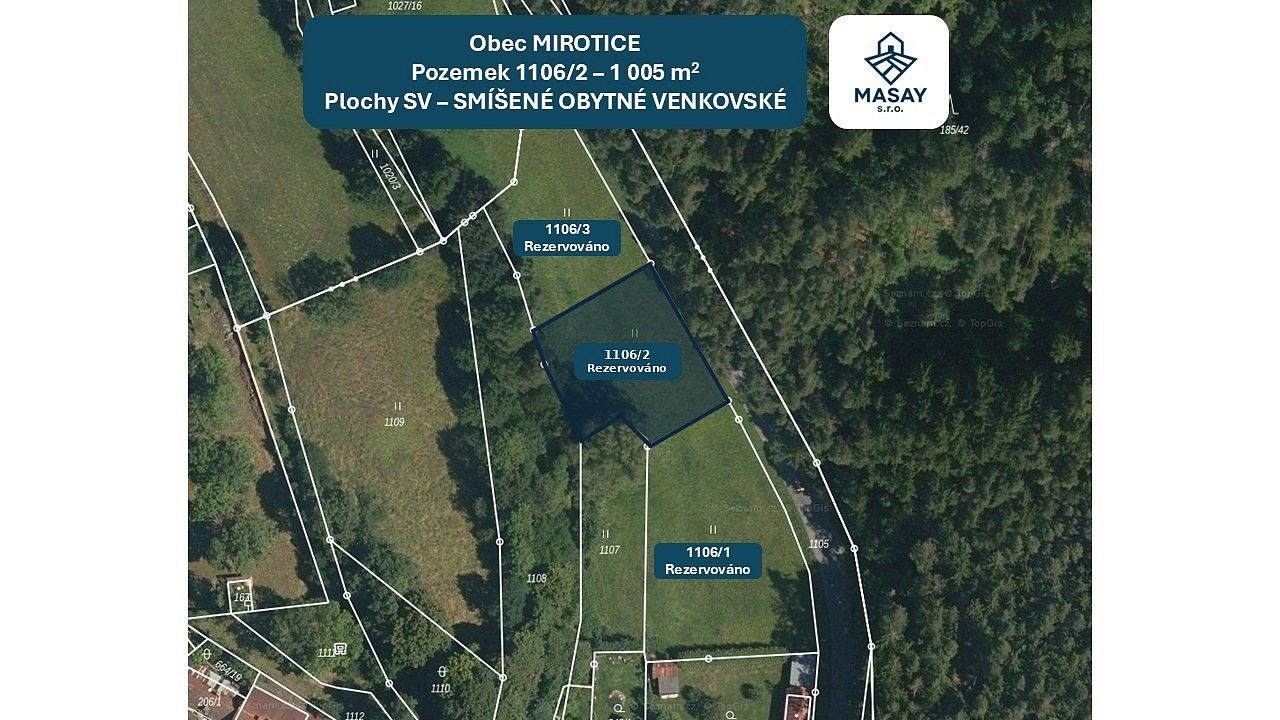 Pozemek pro bydlení, 1 005 m²