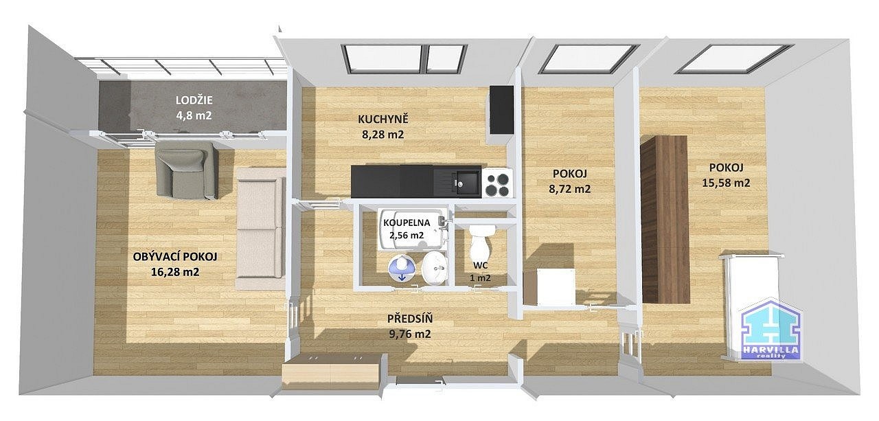 Byt 3+1 · 62 m² · Kaznějovská, Plzeň - Bolevec - 4