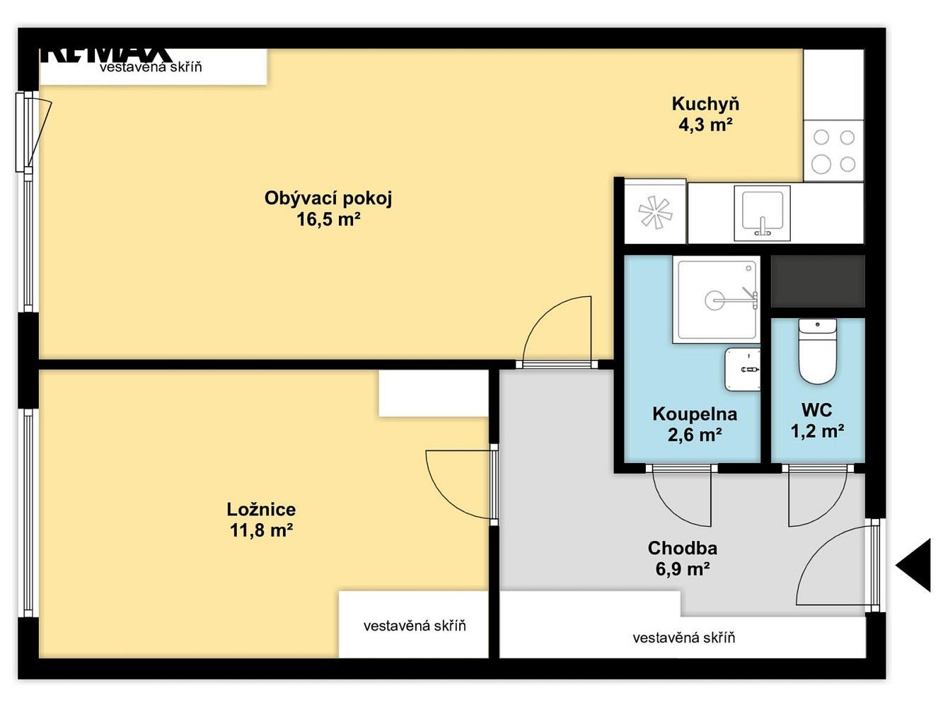 Byt 2+kk · 43 m² · Hrubého, Praha 8 - Kobylisy - 4