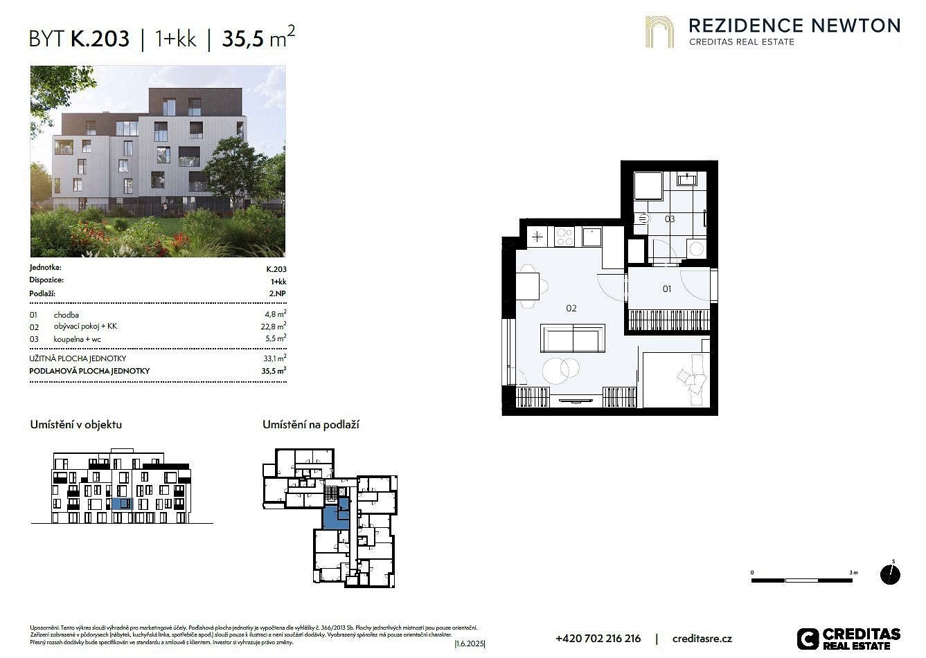 Byt 1+kk · 33 m² · Praha - Kobylisy, okres Praha 8, Hlavní město Praha - 4