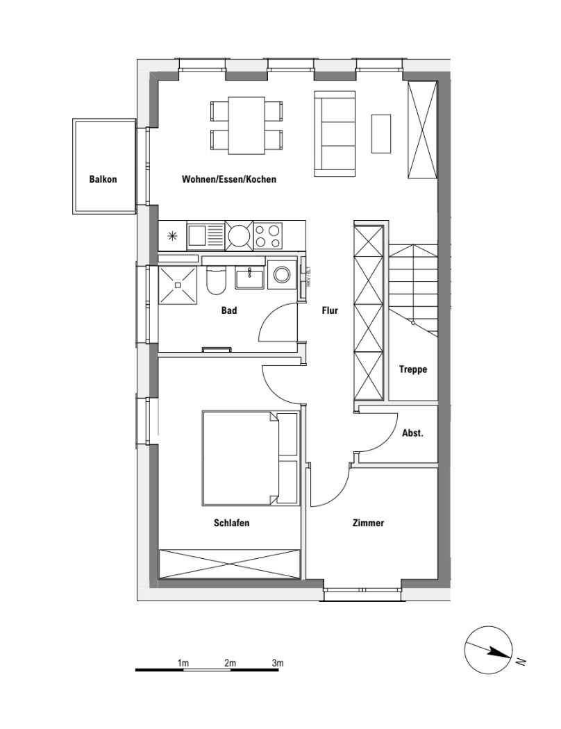 3+1, Tempelhofer Str. 8, , Braniborsko, 59 m² - 1