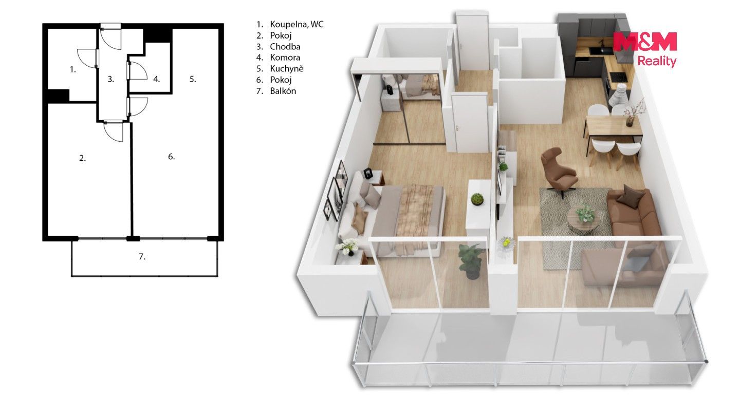 Byt 2+kk · 60 m² · Hlučkova, Praha - 4