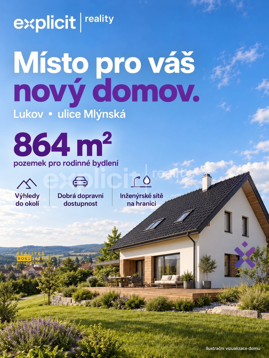 Pozemky pro bydlení, Mlýnská, Lukov, 864 m² - 1