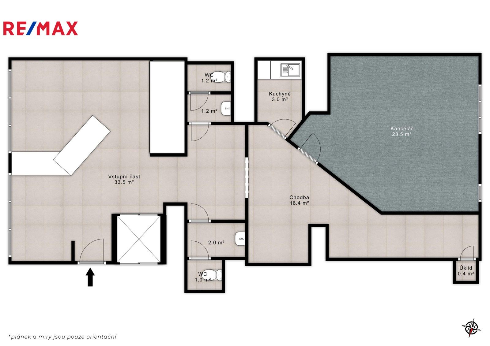 Pronájem kancelář - Hvězdova, Praha, 82 m²