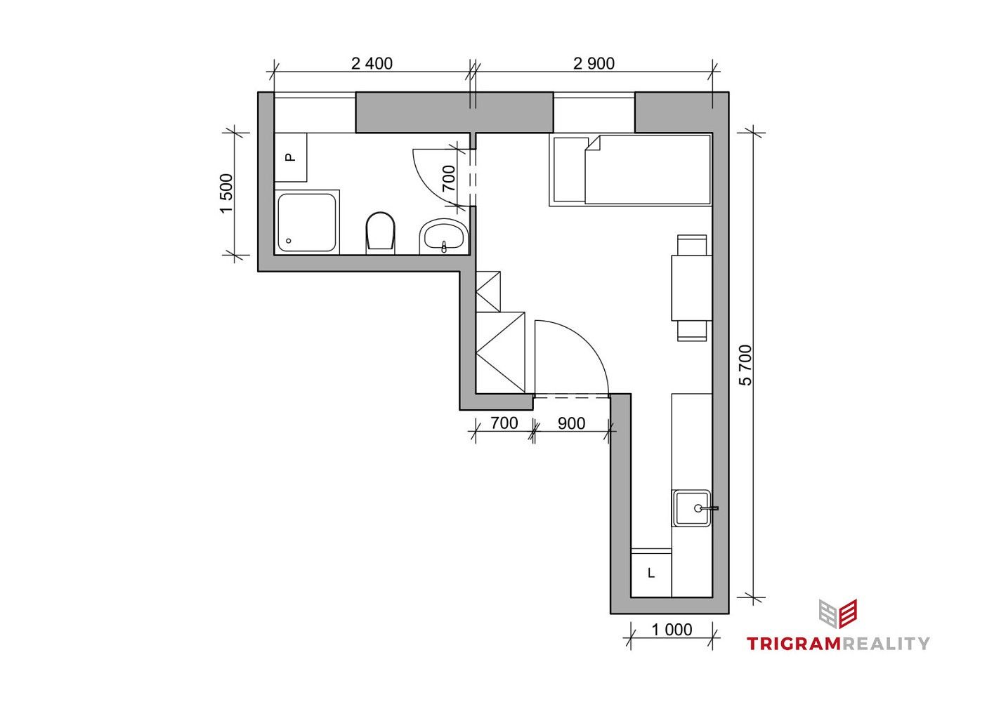 Pronájem byt 1+kk - Hradec Králové - Plotiště nad Labem, Královéhradecký kraj, 16 m² - 5