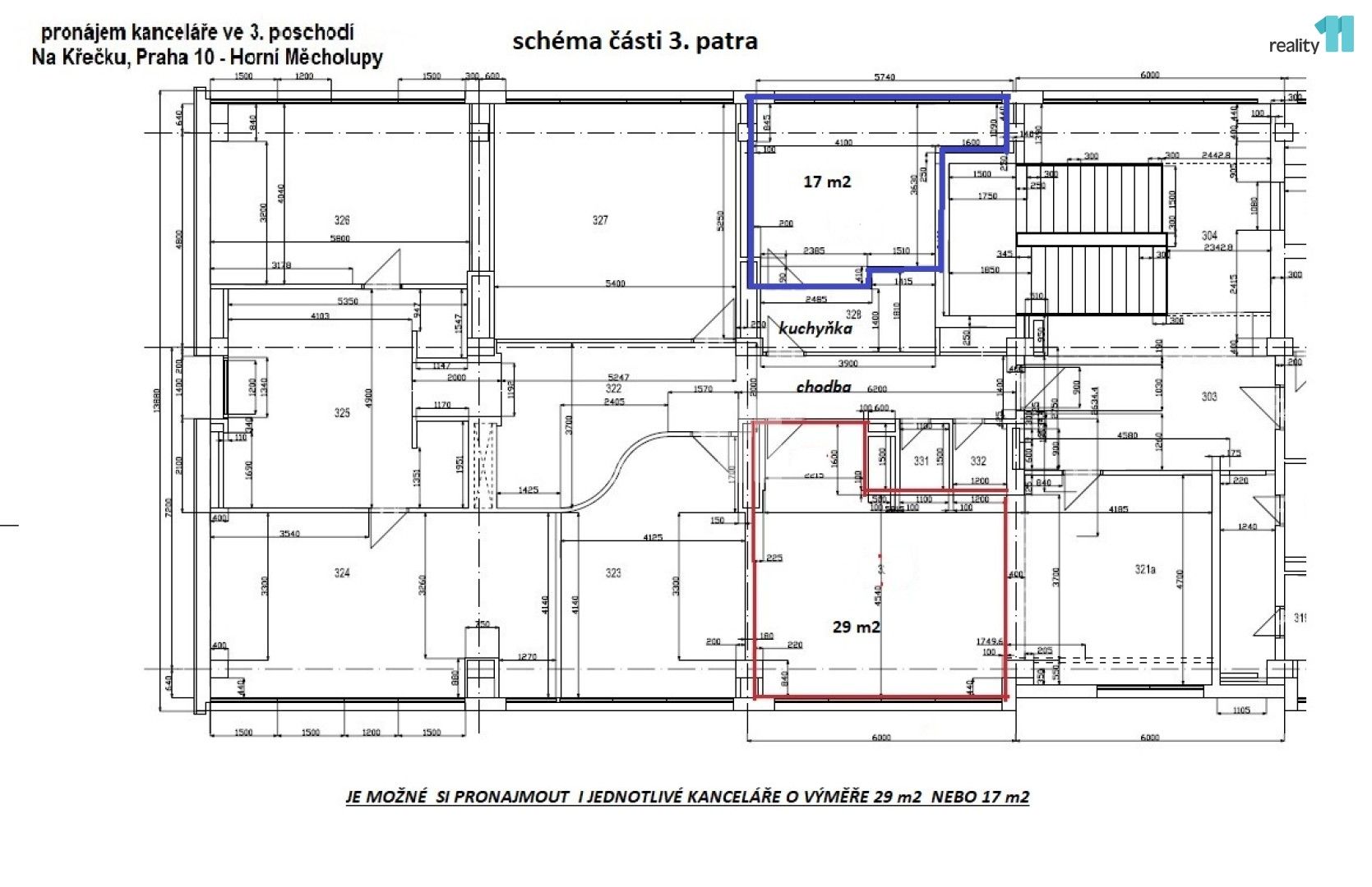 Pronájem kancelář - Na křečku, Praha, 29 m²