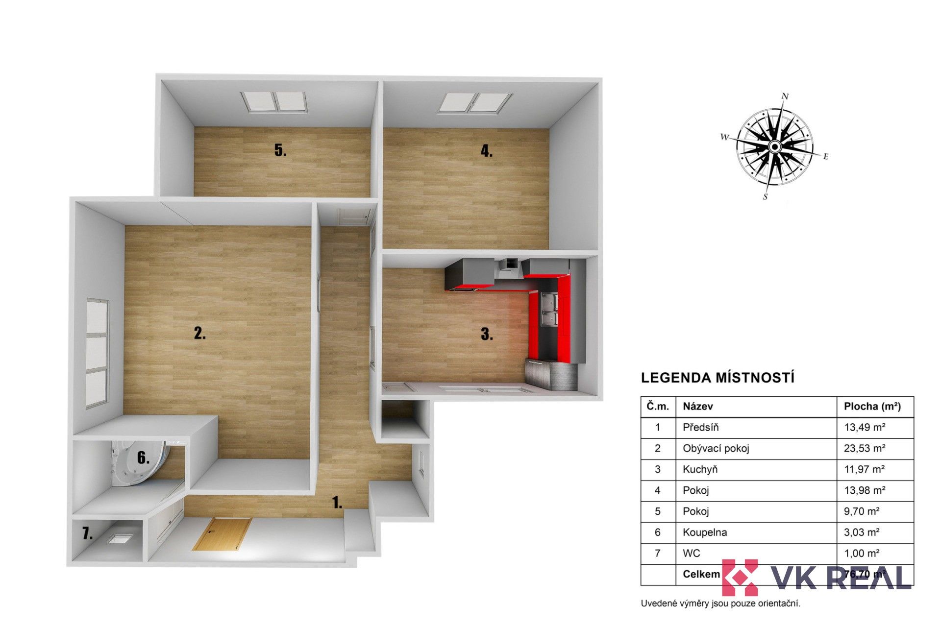 Byt 3+1 · 76 m² · gen. Svobody, Teplice - 3