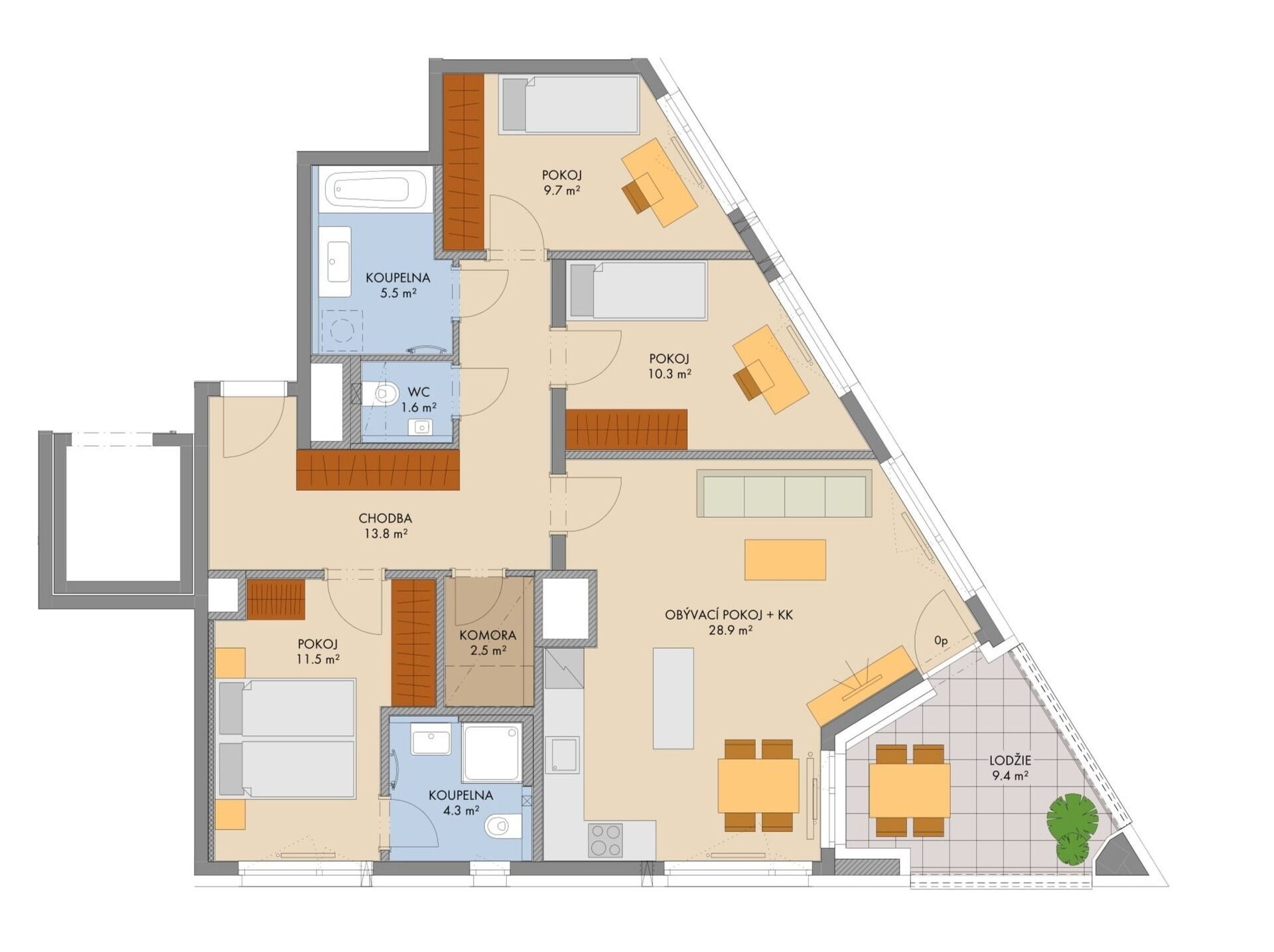 Prodej byt 4+kk - Gollové, Praha Hlubočepy, 105 m² - 5