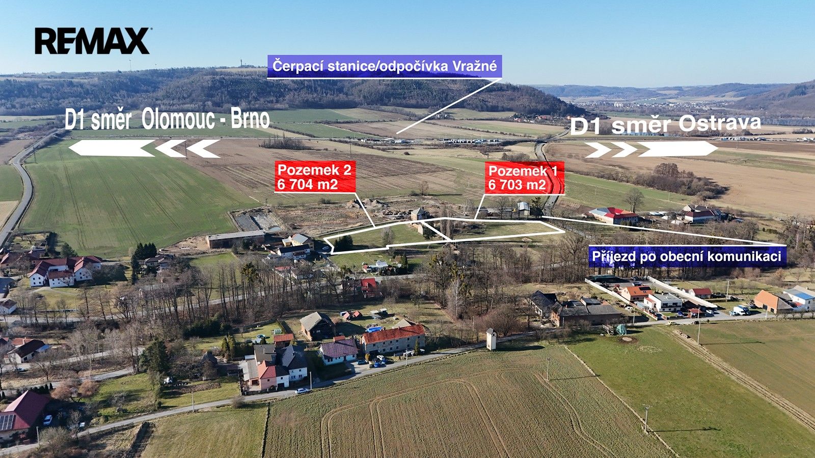 Komerční pozemky, Vražné, 13 407 m²