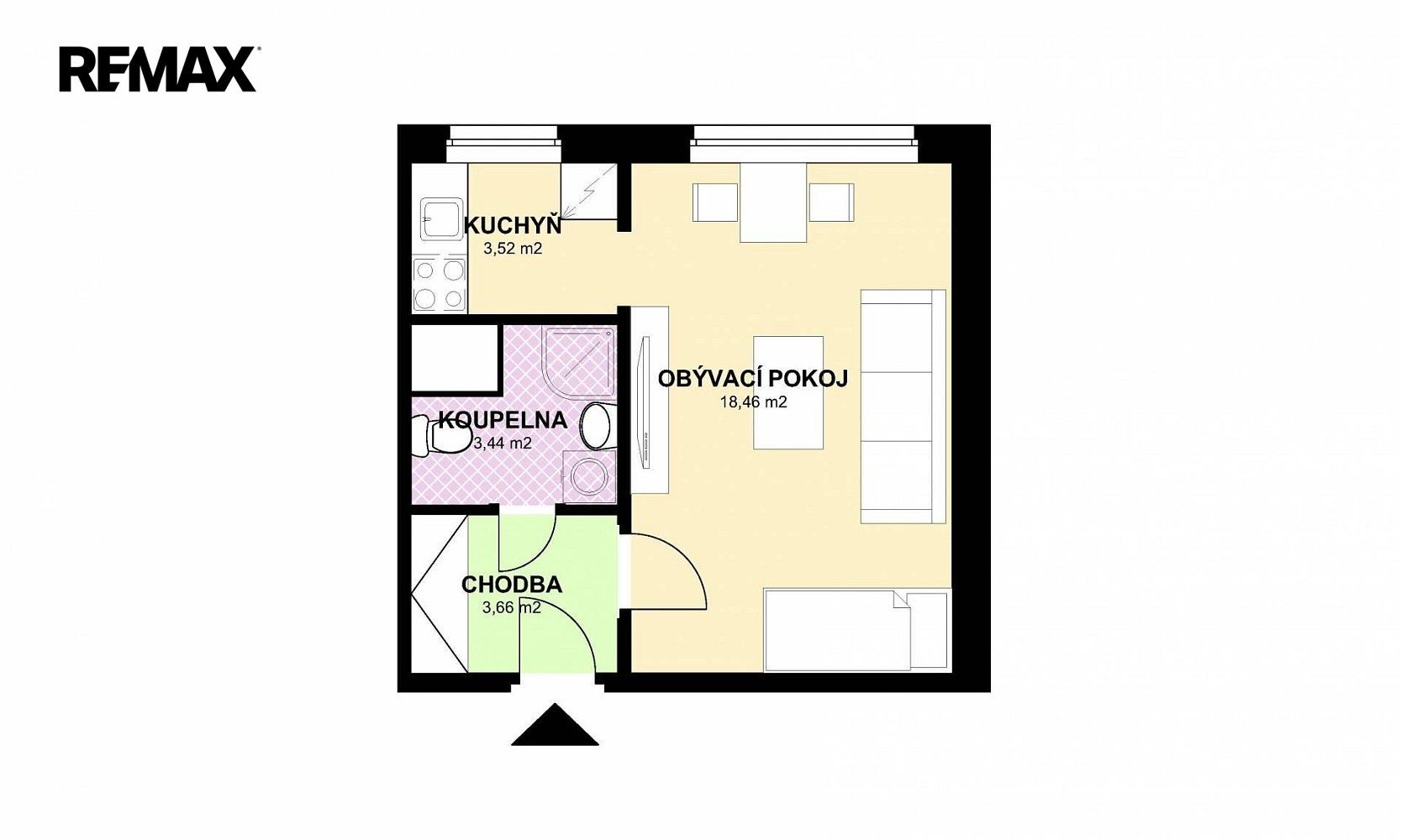 Byt 1+kk · 28 m² · Praha - Chodov, okres Praha 11, Hlavní město Praha - 3