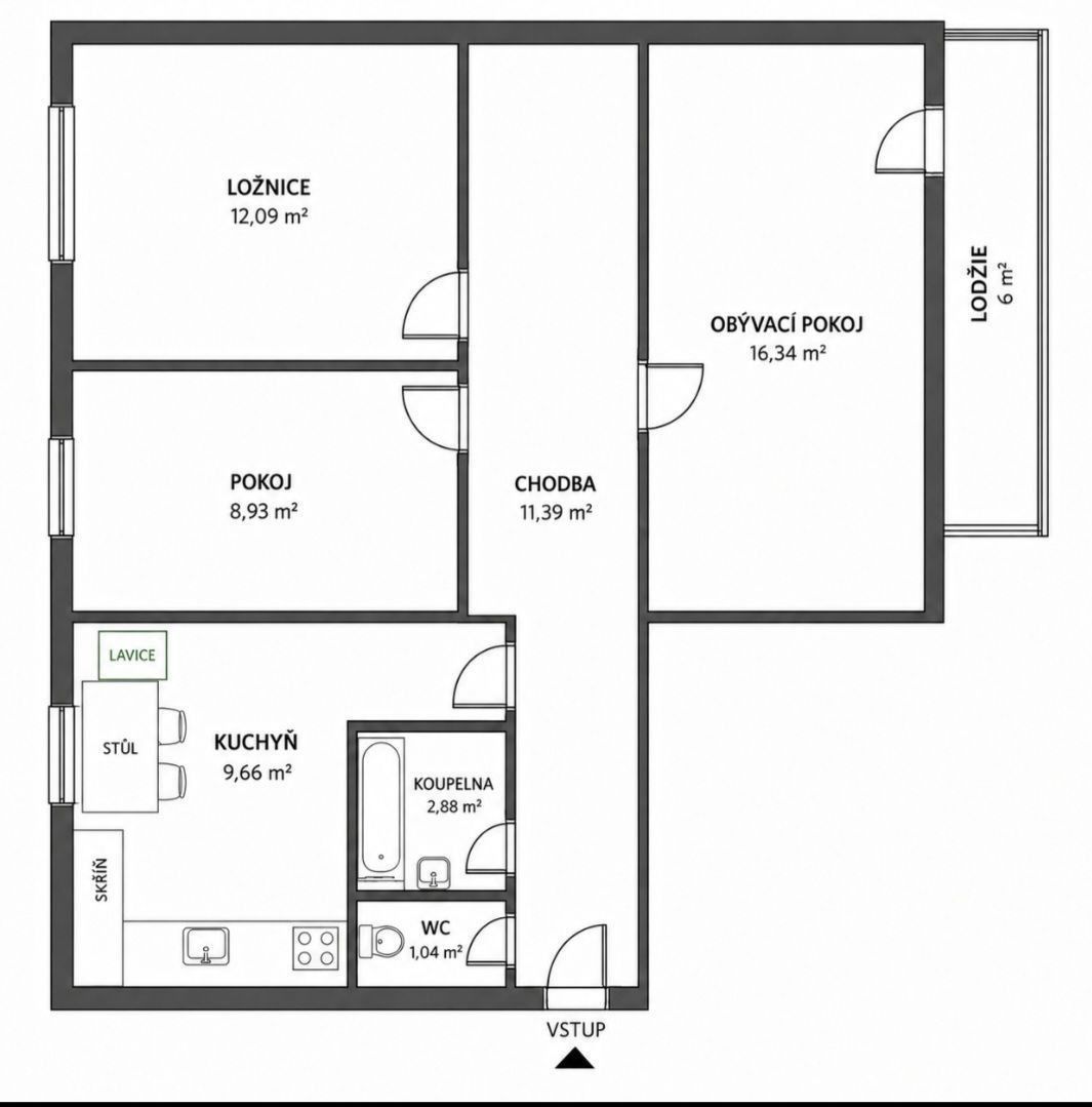 3+1, Havířská 1129, Nýřany, 61 m² - 2