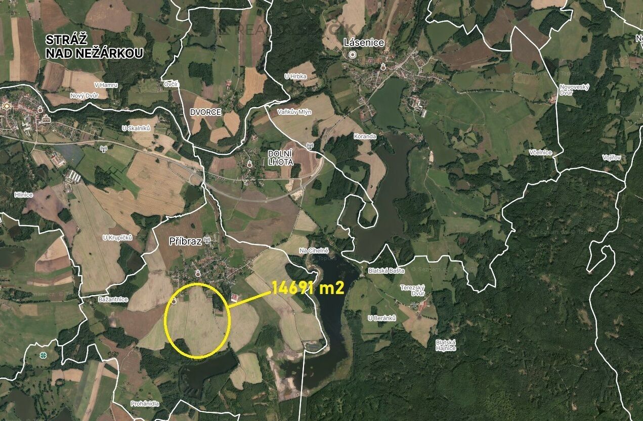 Zemědělské pozemky, Příbraz, 14 691 m² - 2