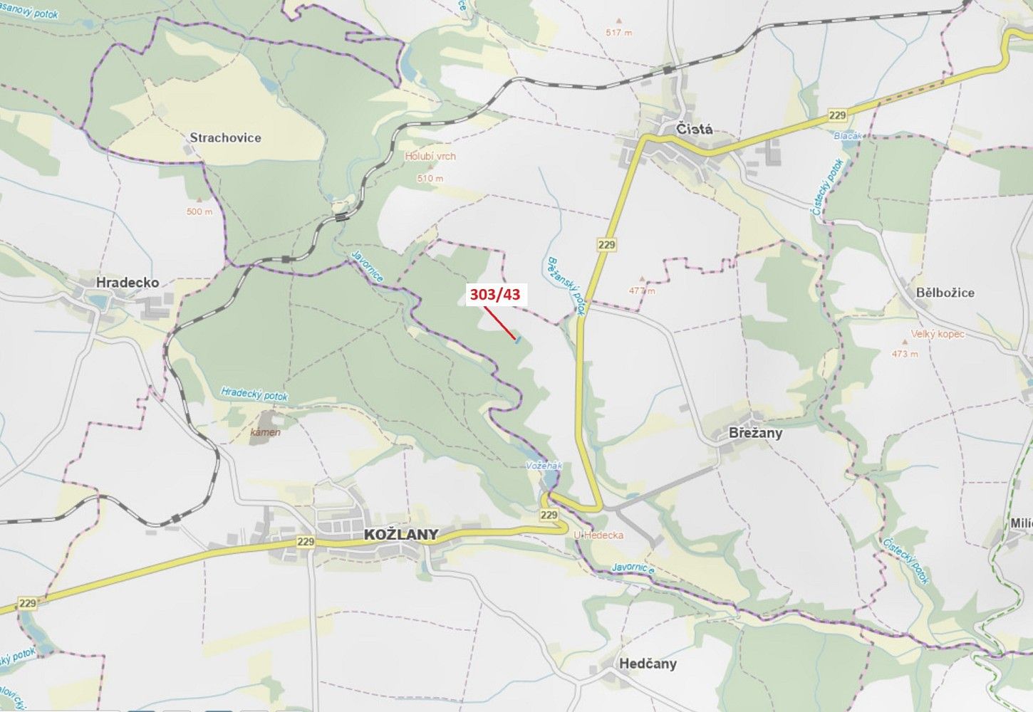 Les, 995 m²