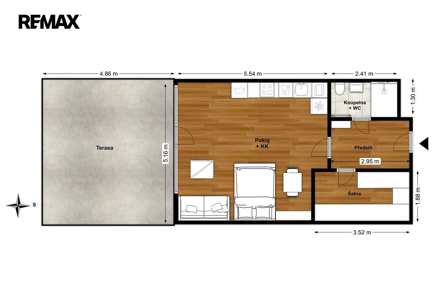 Byt 1+kk · 45 m² · Praha - Libeň, okres Praha 8, Hlavní město Praha - 3