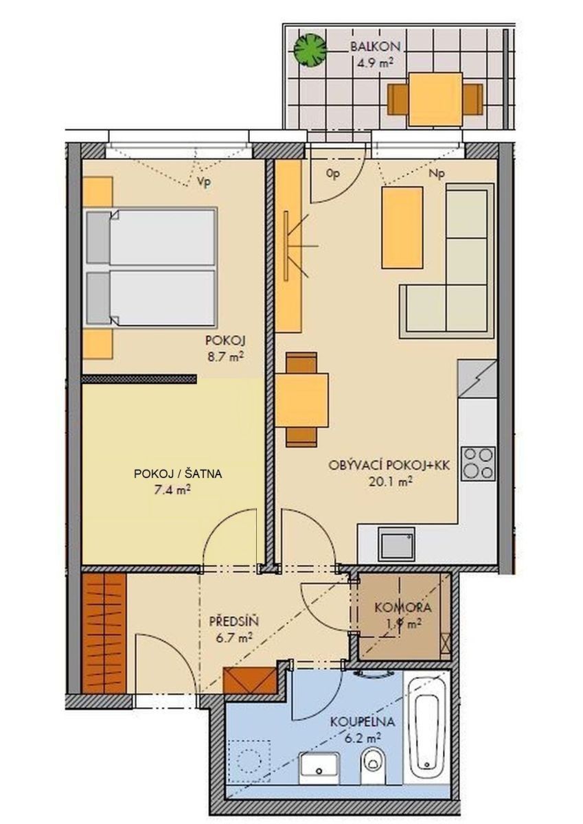 2+kk, Laurinova, Praha - Stodůlky, 58 m² - 2
