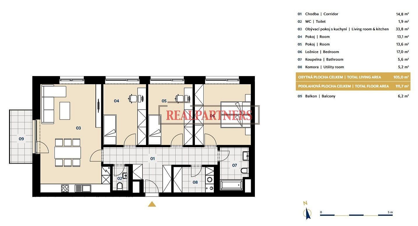4+kk, Statenice, okres Praha-západ, Středočeský kraj, 118 m² - 2