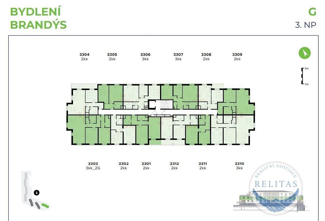 Prodej byt 2+kk - Brandýs nad Labem-Stará Boleslav, 64 m²