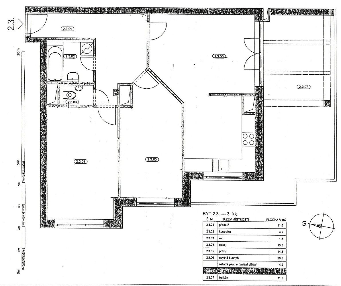 Byt 3+kk · 79,3 m² · Wiesenthalova, Praha 5 - Řeporyje - 4