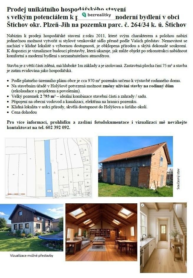 Prodej rodinný dům - Štichov, 75 m²