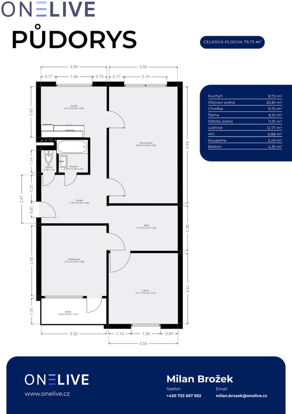 3+1, Žlutická, Plzeň Bolevec, 76 m² - 2