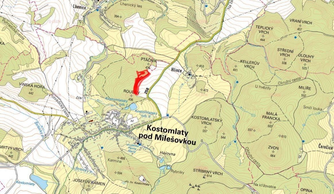 Prodej pozemek pro bydlení - Kostomlaty pod Milešovkou, 417 54
