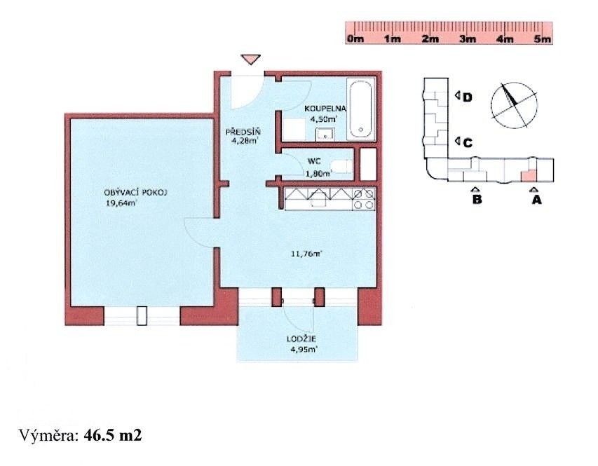 Byt 2+kk · 46 m² · Na Kohoutě, Ústí nad Labem - Bukov, Ústecký kraj - 4