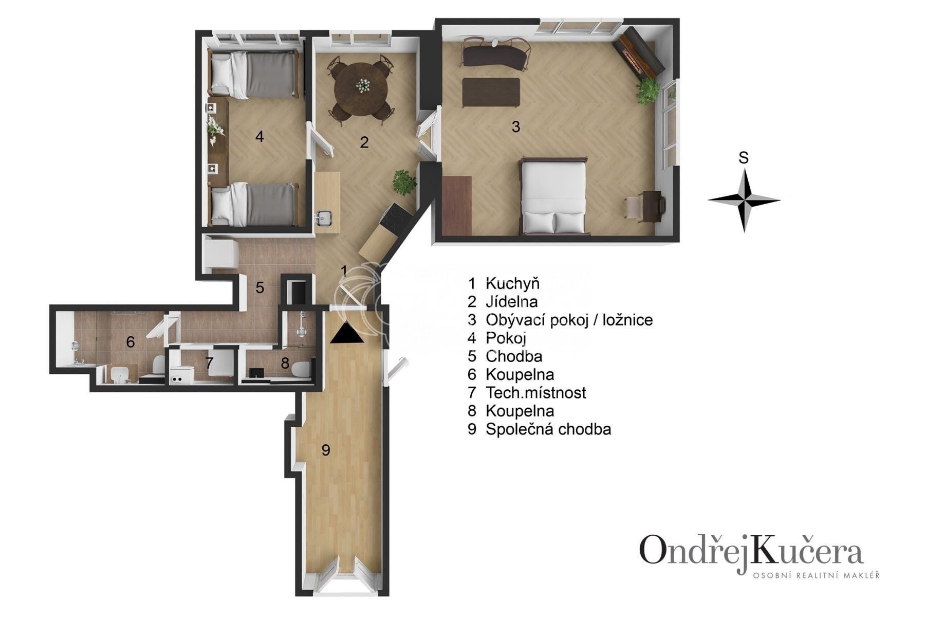 2+1, Janáčkovo nábřeží  , Praha, 65 m² - 2