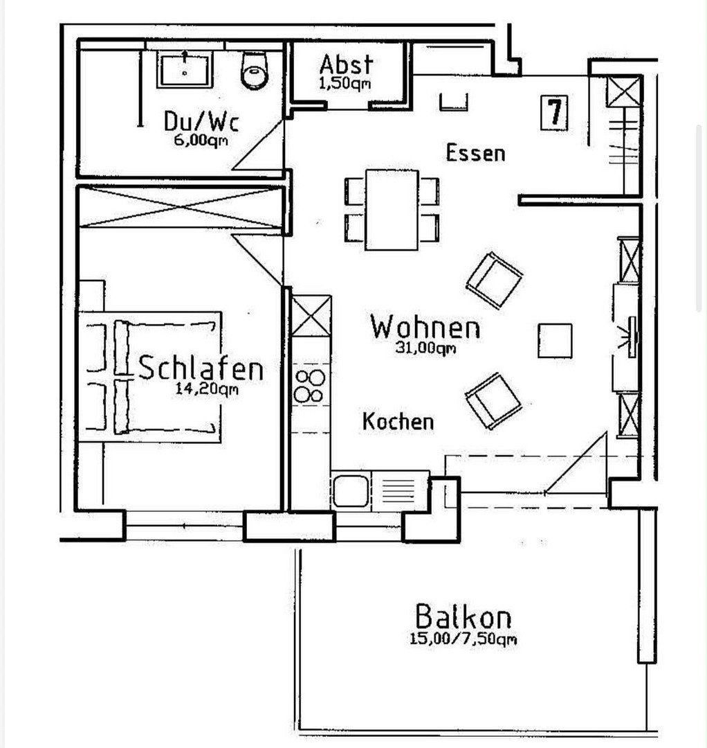 2+1, , Bádensko-Württembersko, 60 m² - 2