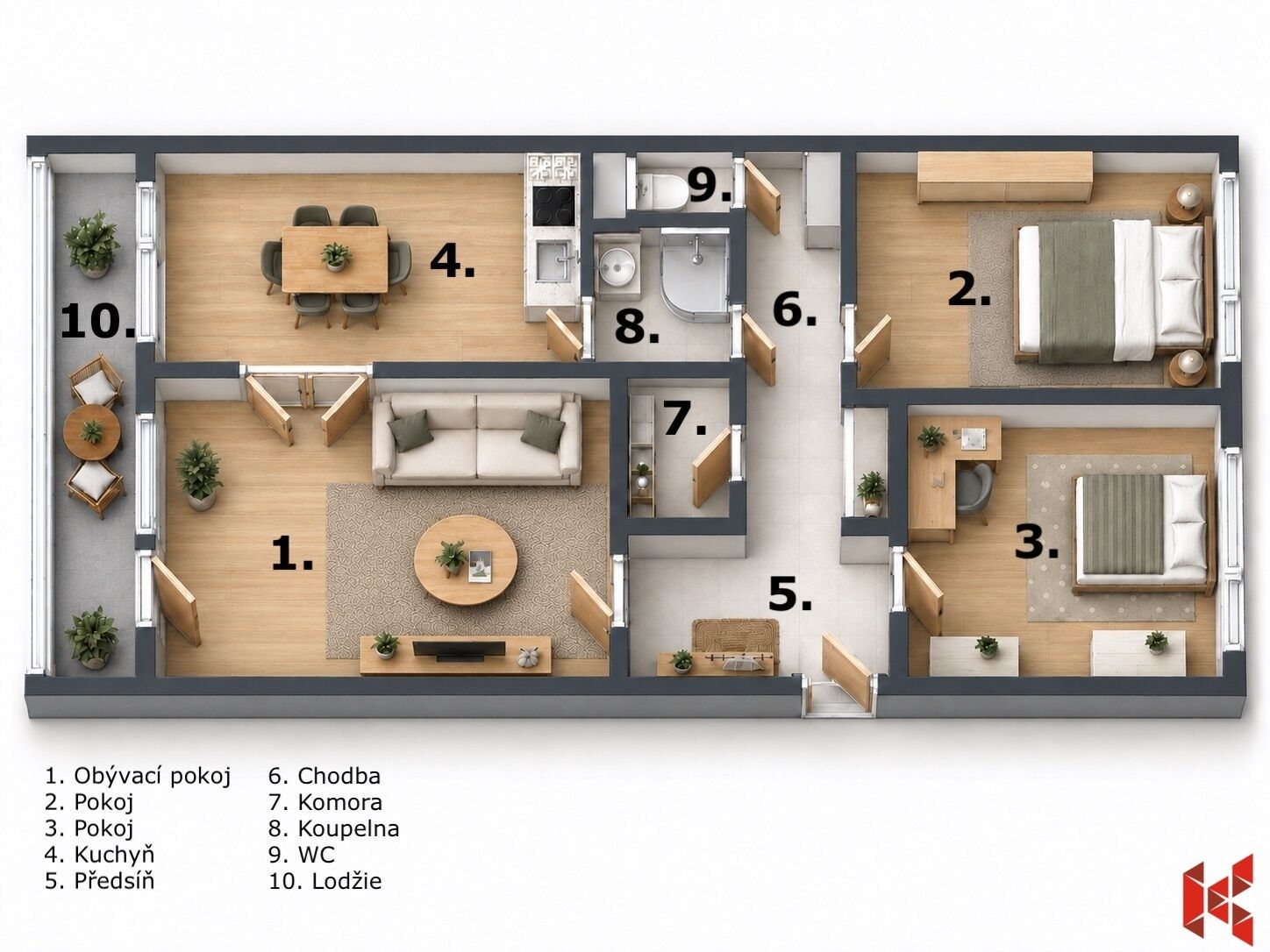 Byt 3+1 · 67 m² · Třeboradická 1071, Praha Kobylisy - 4