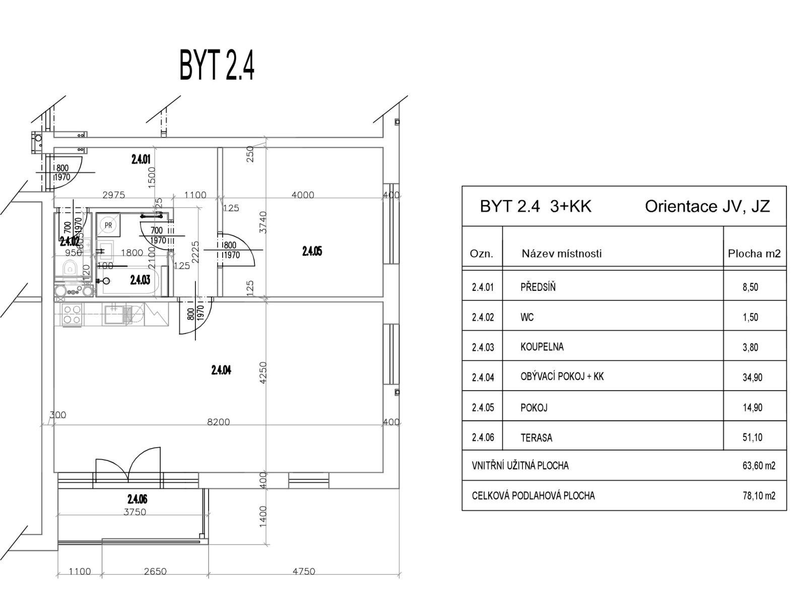 2+kk, Kadečkové, Praha - Letňany, 60 m² - 2