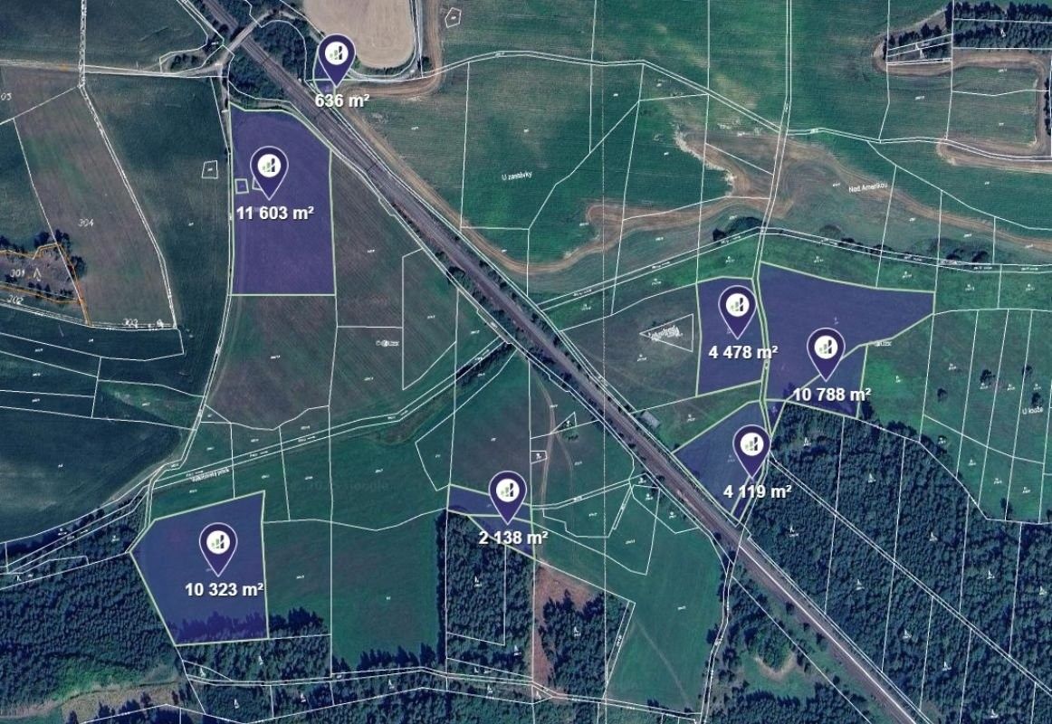 Zemědělské pozemky, Velký Bor, 107 115 m²