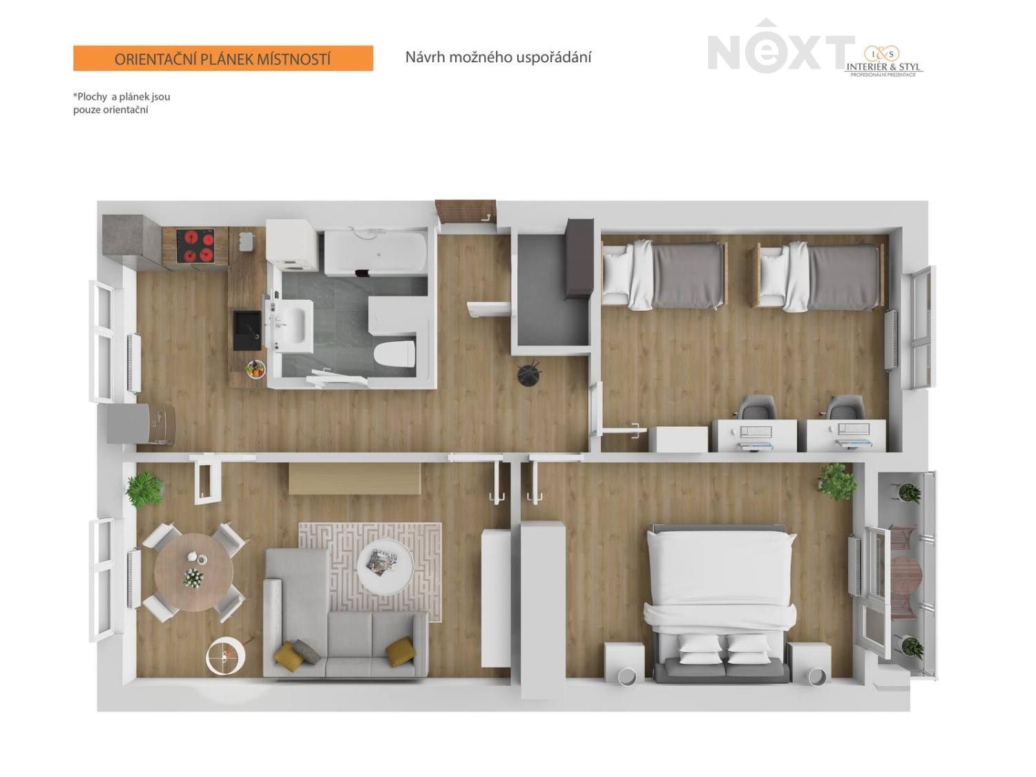 Byt 3+1 · 80 m² · Spořilovská 996, Jilemnice - 3