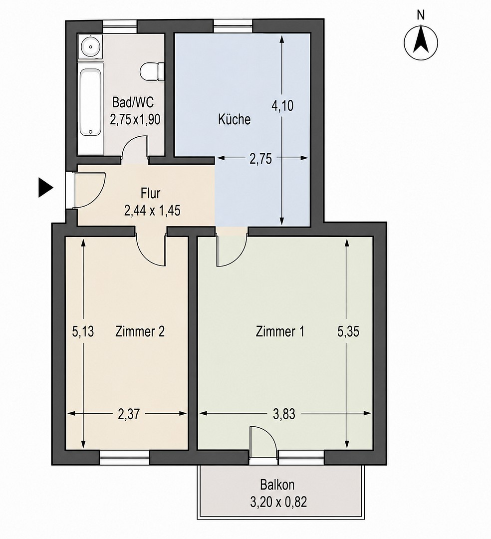 2+1, Niebuhrstr 54 Berlin Charlottenburg Berlin 10629, 53 m² - 2