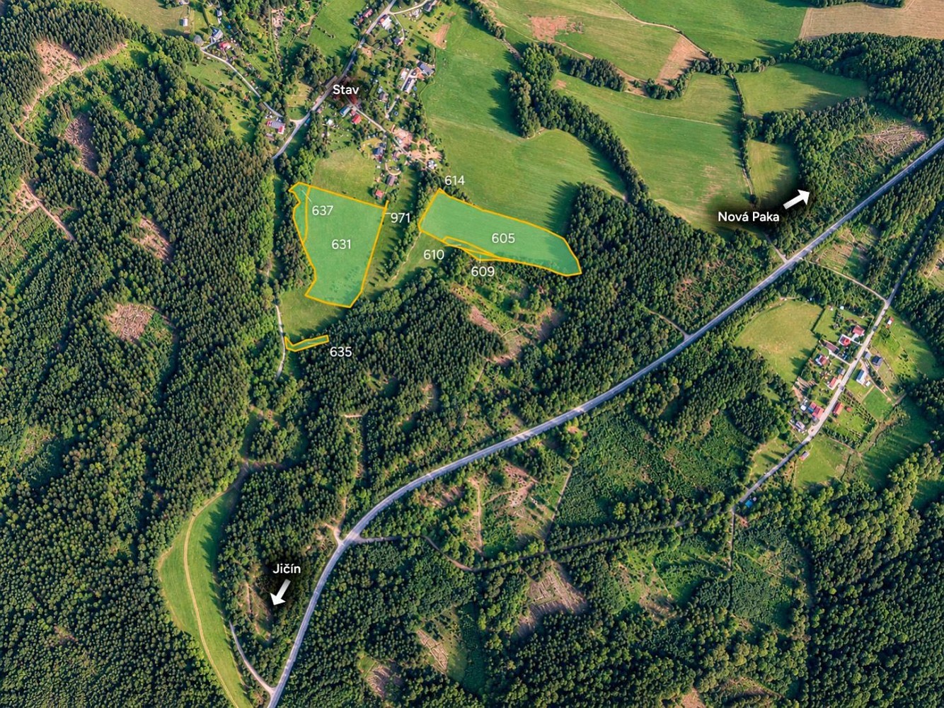Prodej louka - Úbislavice - Stav, okres Jičín - 1