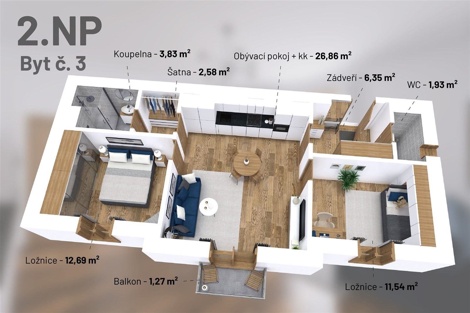 Prodej byt 3+kk - Revoluční 1216, Jablonec nad Nisou, 65 m² - 5