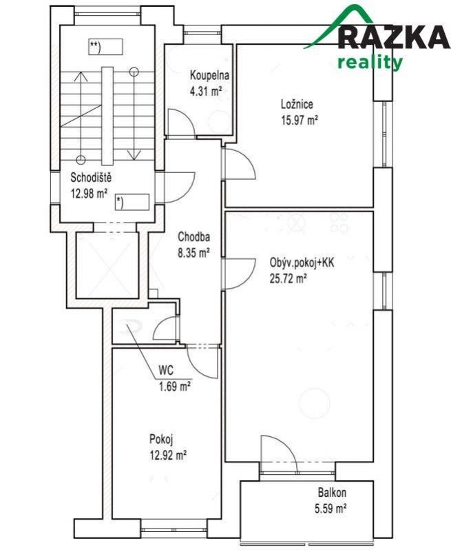 Byt 3+kk · 69 m² · Palackého, Tachov - 4