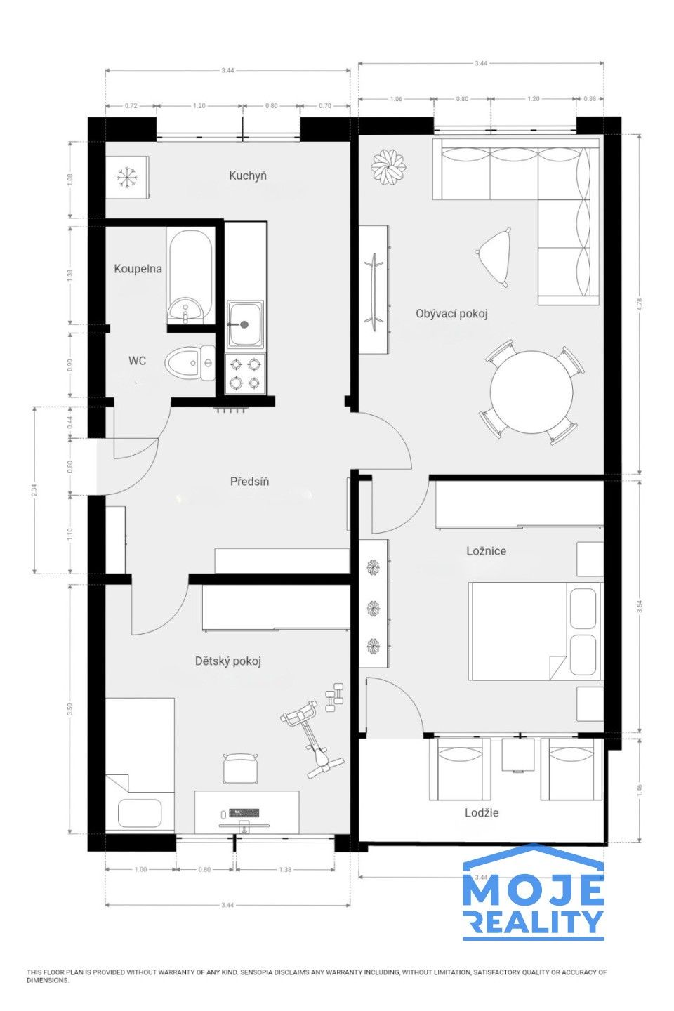 Prodej byt 3+1 - Pod Vrchem, Plzeň, 63 m²