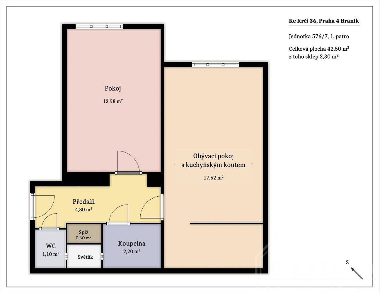 Prodej byt 2+kk - Praha - Braník, okres Praha 4, Hlavní město Praha, 43 m² - 2