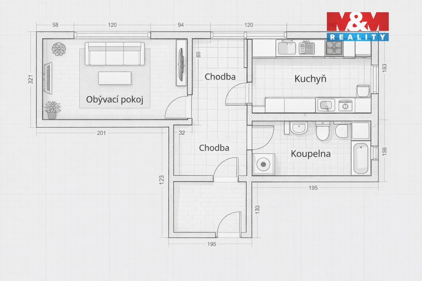 Pronájem byt 1+1 - Příkrá, Žatec, 44 m²