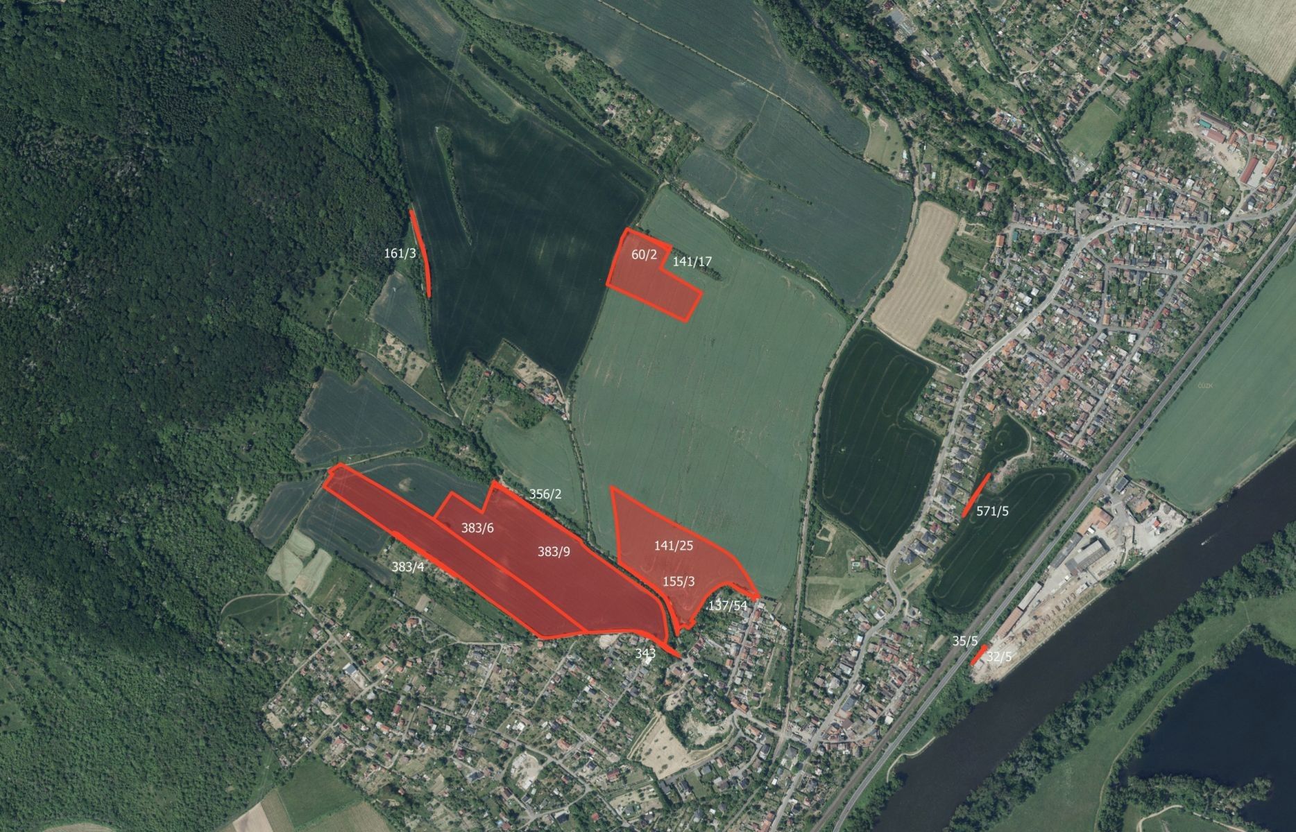 Zemědělské pozemky, Lhotka nad Labem