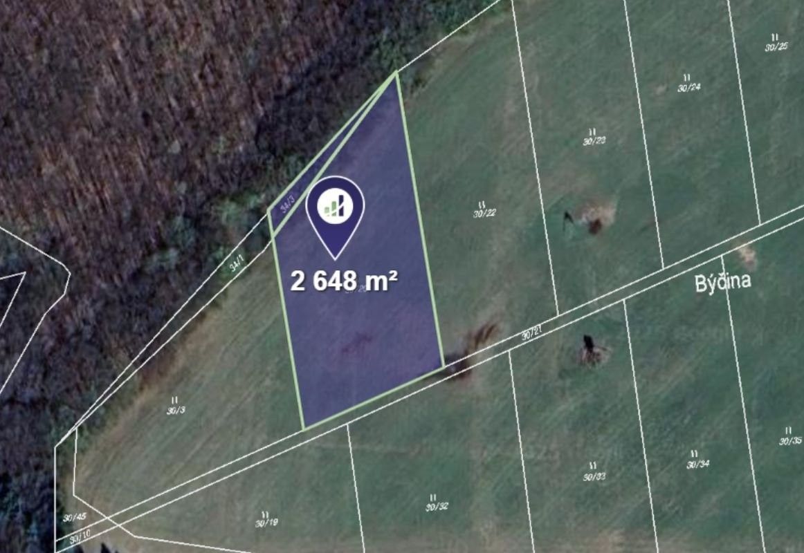 Louky, Staré Hutě, 2 648 m²