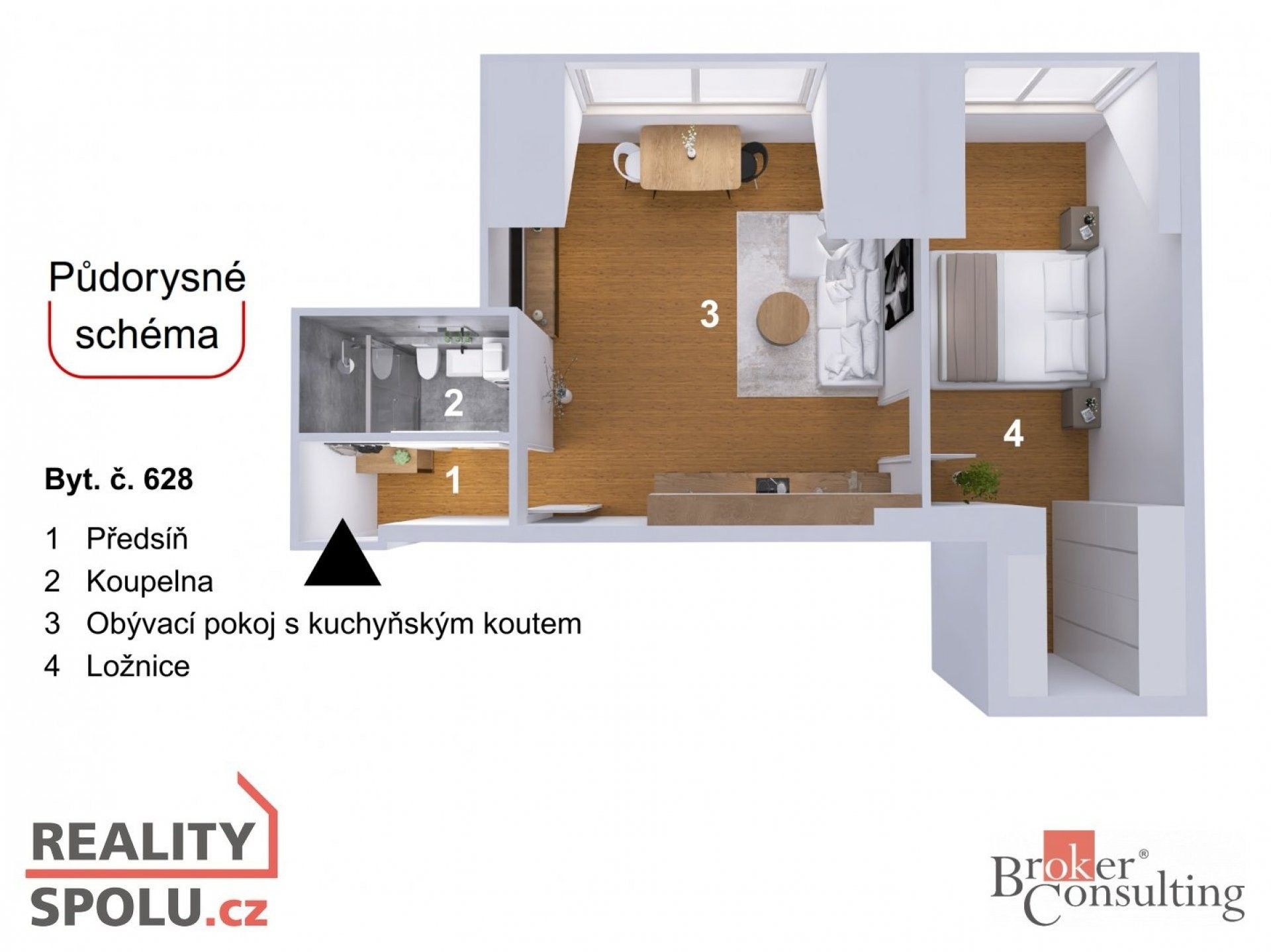 Prodej byt 2+kk - Heydukova, Praha, 53 m²