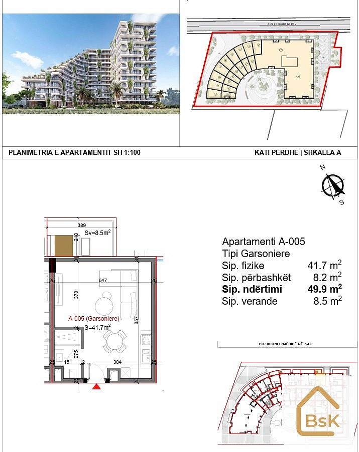 Byt 1+kk · 42 m² · Golem, Albánie - 2
