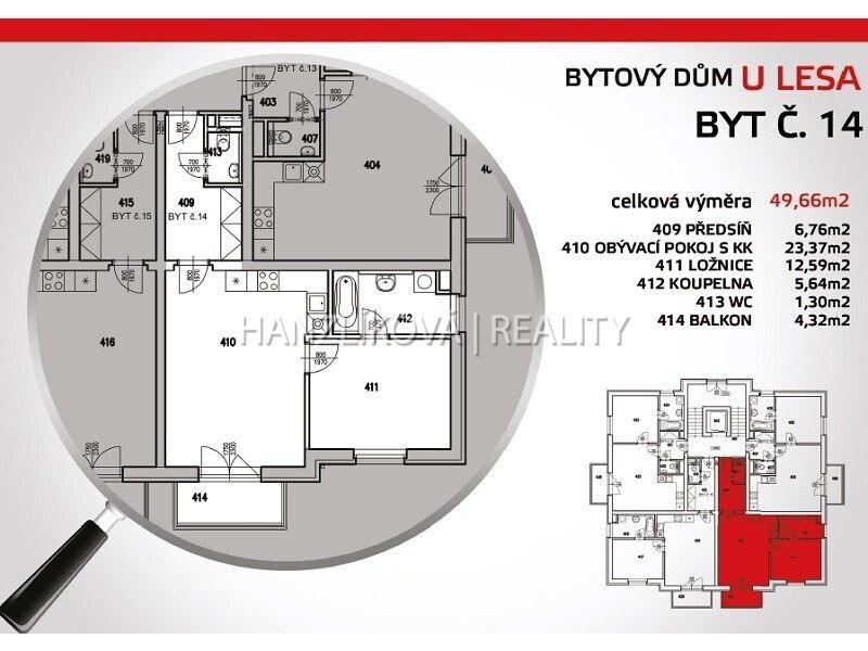 Pronájem byt 2+kk - U Boru, České Budějovice, 50 m²