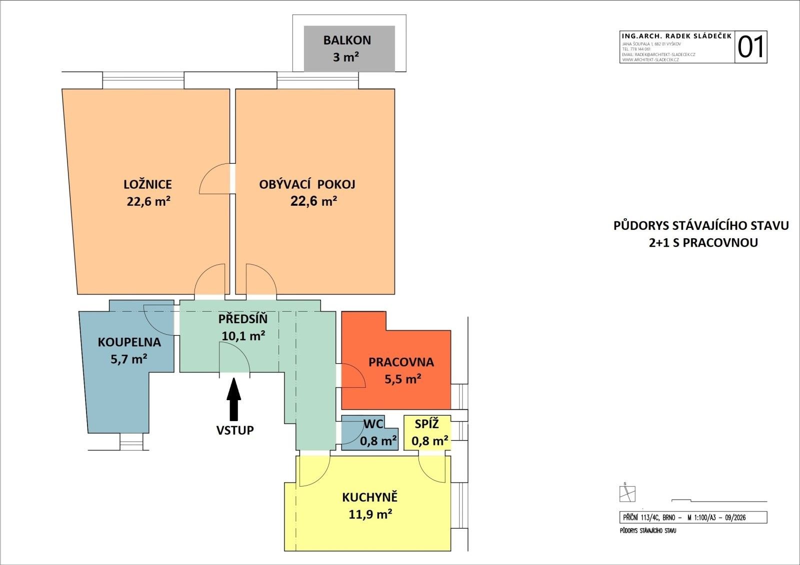 Prodej byt 3+1 - Brno Zábrdovice, 80 m² - 5